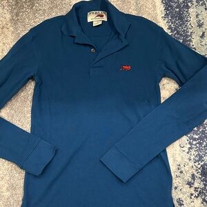 Perlis Blue Long Sleeve Polo Shirt